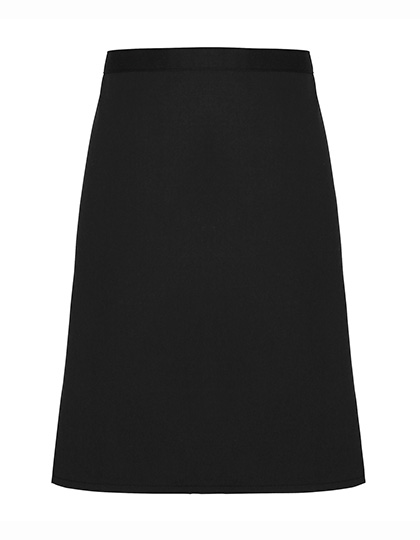 PW114 Mid-Length Apron (Fairtrade Cotton) 70 x 50 cm / Black (ca. Pantone Black C)
