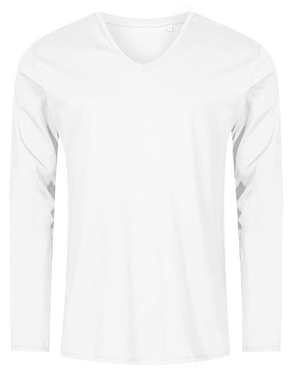 XO1460 Men´s V-Neck T-Shirt Long Sleeve XS / White