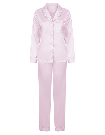 TC055 Ladies´ Satin Long Pyjamas XL/XXL / Light Pink