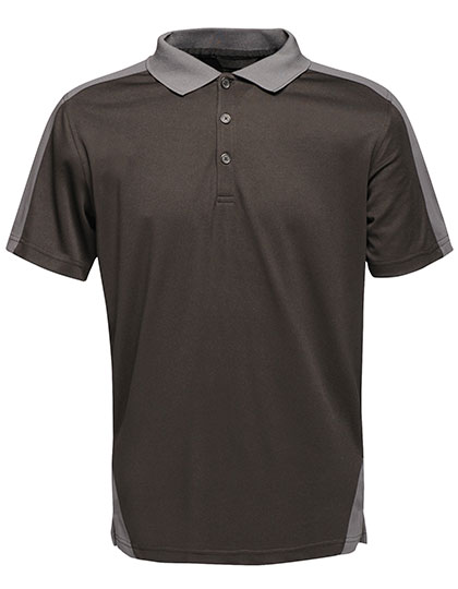 RG1740 Contrast Coolweave Polo XS / Black/Seal Grey (Solid)