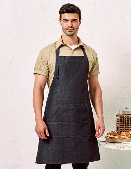 PW126 Jeans Stitch Denim Bib Apron