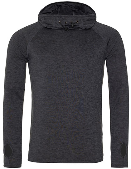 JC037 Men´s Cool Cowl Neck Top S / Black Slate Melange