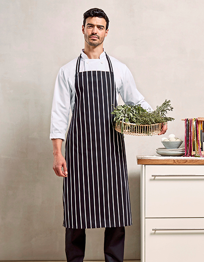 PW110 Striped Bib Apron