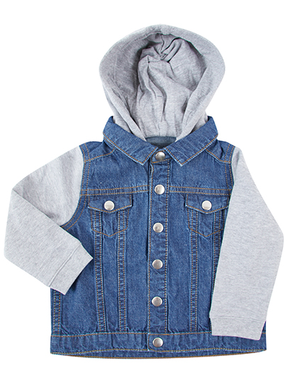 LW750 Denim Jacket With Fleece Hood And Sleeves 24/36 months / Blue Denim