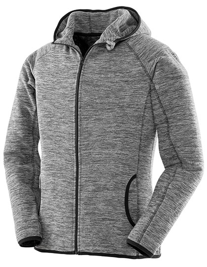 RT245F Women´s Microfleece Hoodi L / Marl Grey/Black