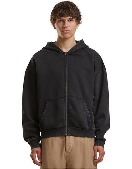 BY295 Vintage Heavy Zip Hoodie S / Black