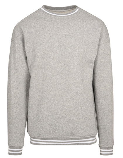 BY104 College Sweat Crew M / Heather Grey/White