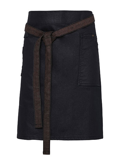 PW135 Division Waxed Look Denim Waist Apron 70 x 50 cm / Indigo (ca. Pantone 2380C)/Brown Denim (ca. Pantone 4705C)