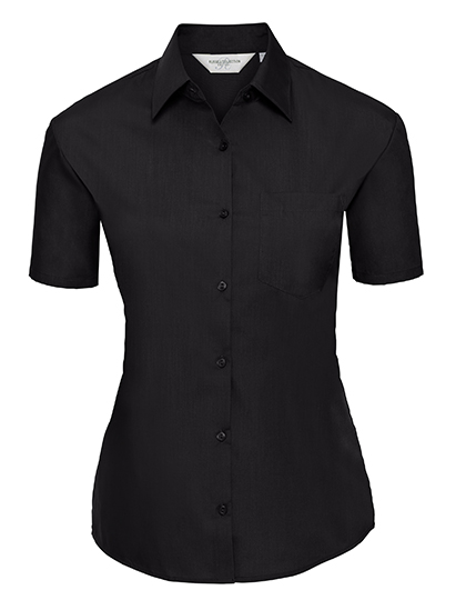 Z935F Ladies´ Short Sleeve Poly-Cotton Easy Care Poplin Shirt XS / Black