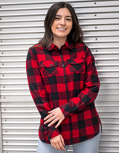 BU5210 Ladies´ Woven Plaid Flannel Shirt