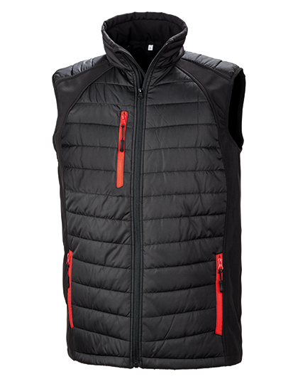 RT238 Recycled Compass Padded Softshell Gilet XS / Black/Red
