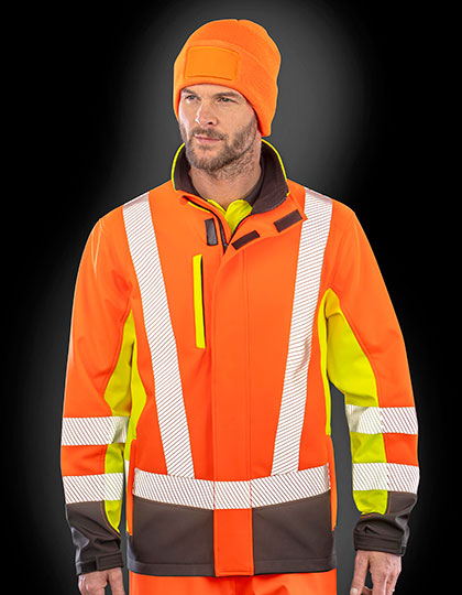 RT506 Recycled 3-Layer Printable 3-Tone Safety Softshell Jacket