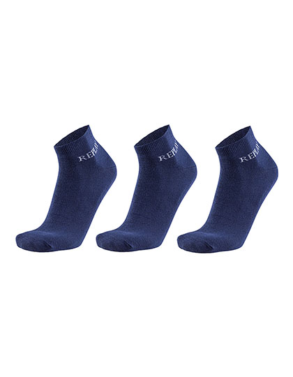 RP100629 Low Cut Socks (3 Pair Banderole) 43/46 / Dark Blue/Grey