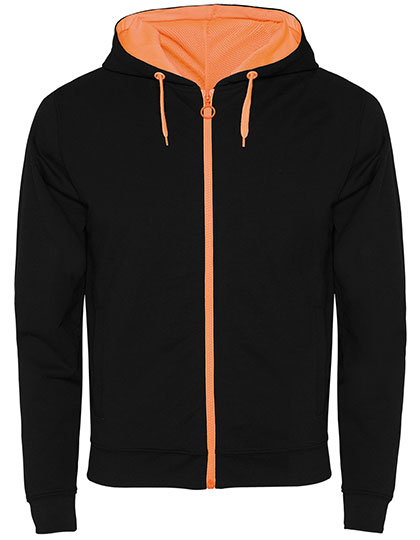 RY1105 Fuji Sweat-Jacket M / Black 02/Fluor Orange 223