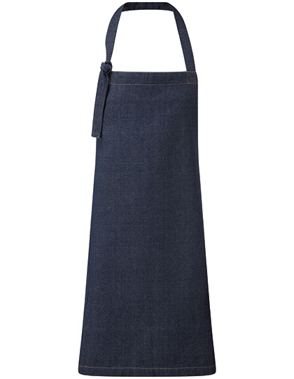 PW122 'Regenerate' Sustainable Bib Apron 86 x 72 cm / Indigo Denim (ca. Pantone 2380C)