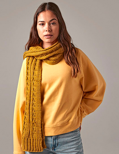 CB499 Cable Knit Melange Scarf