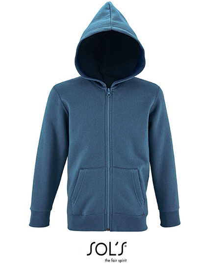 L02092 Kids´ Zip Hoodie Stone 6 years (106/116) / Slate Blue