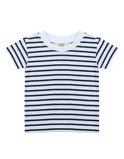 LW027 Short Sleeved Stripe T Shirt 18/24 months / White/Oxford Navy