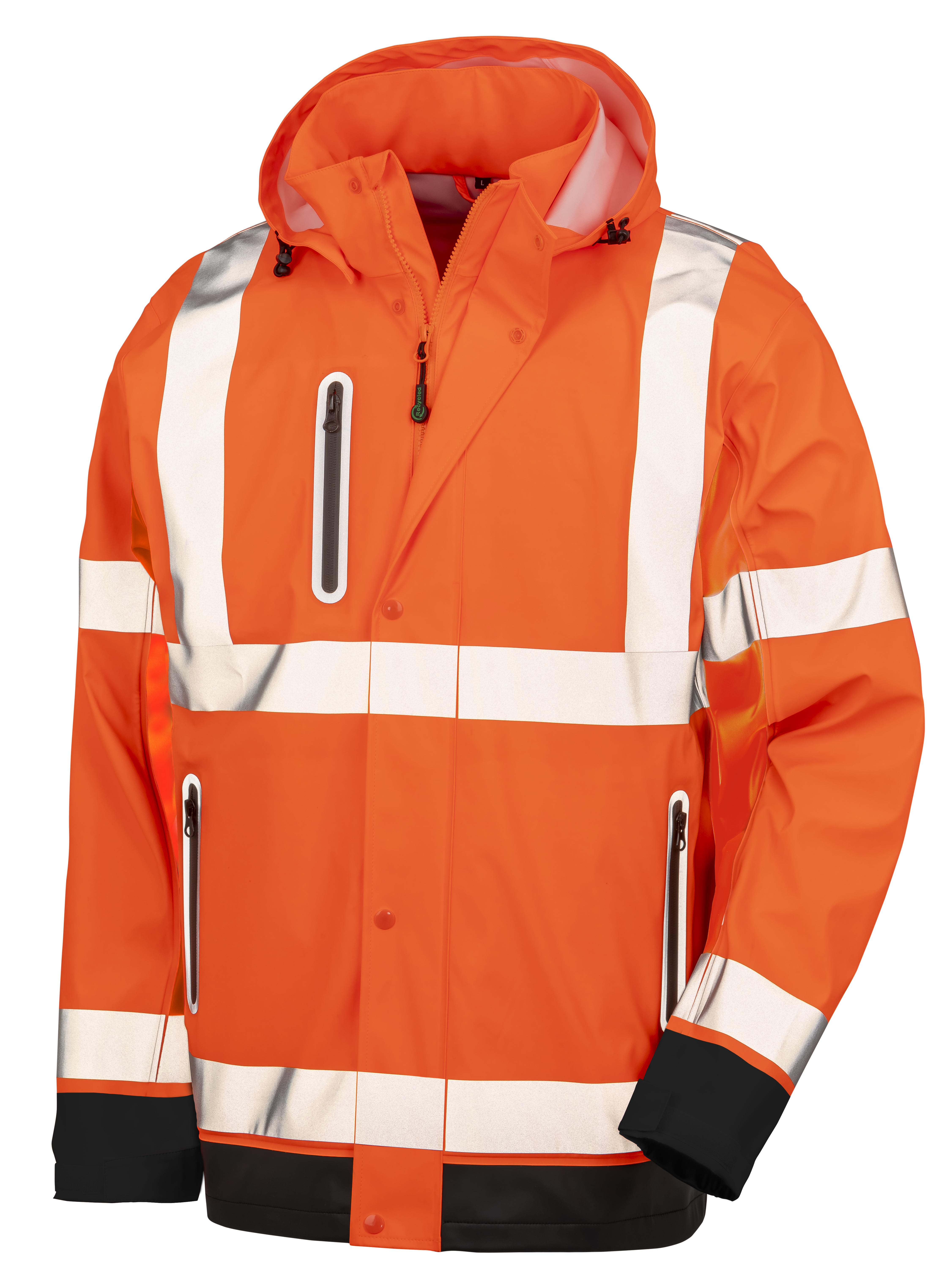 RT507 Heavy Duty Prism PU Safe & Dry Jacket with Recycled Backing M / Fluorescent Orange/Black