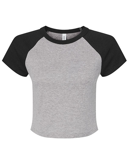 BL1201 Women´s Micro Rib Raglan Baby Tee XS / Athletic Heather/Black