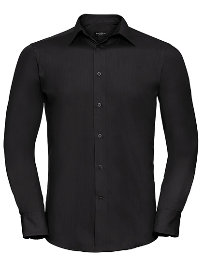Z924 Men´s L/S Poly-Cotton Easy Care Tailored Poplin Shirt S (37/38) / Black