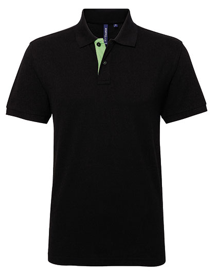 AQ012 Men´s Classic Fit Contrast Polo S / Black/Lime