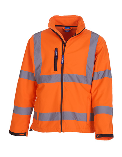 YK09 Hi-Vis 2 Bands & Braces Softshell Jacket S / Hi-Vis Orange