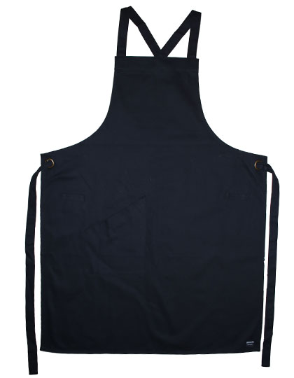 LF109C Statement Crossover Bib Apron 71 x 91 cm / Black