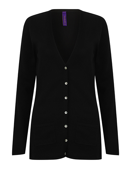W723 Ladies´ Lightweight V-Neck Cardigan XXS / Black