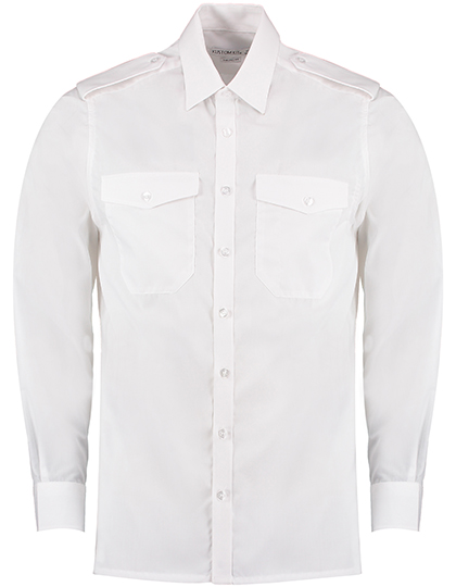 K134 Men´s Tailored Fit Pilot Shirt Long Sleeve 37 (S/14H) / White