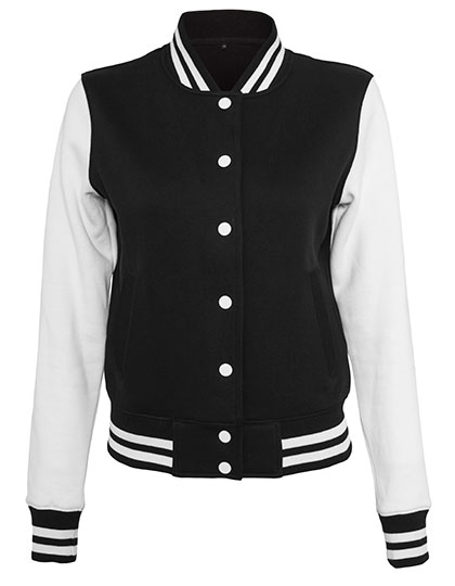 BY027 Ladies´ Sweat College Jacket M / Black/White