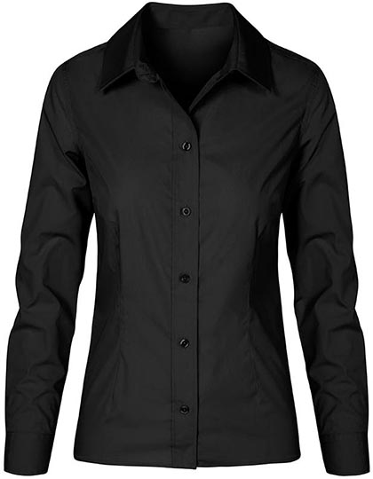 E6315 Women´s Poplin Shirt Long Sleeve XS / Black