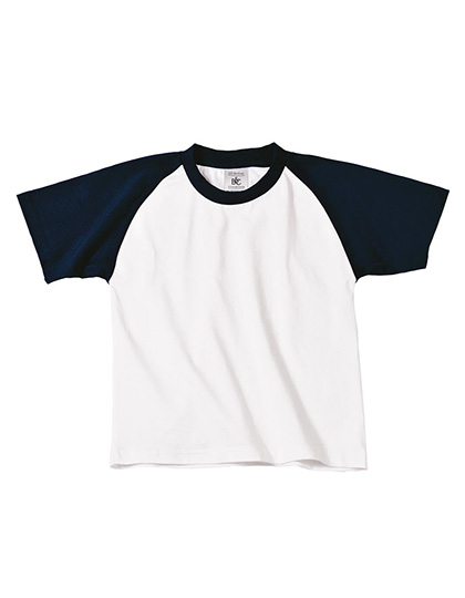 BCTK350 Kids´ T-Shirt Base-Ball 12/14 (152/164) / White/Navy