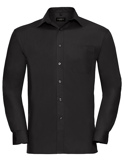 Z936 Men´s L/S Pure Cotton Easy Care Poplin Shirt S (37/38) / Black