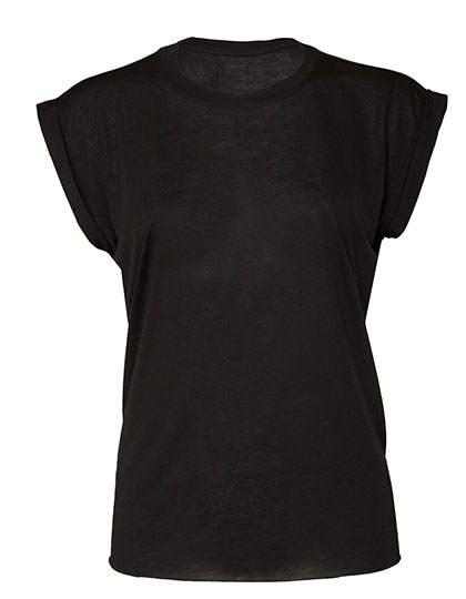 BL8804 Women´s Flowy Muscle Tee With Rolled Cuff S / Black