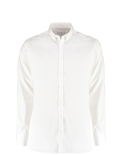 K182 Men´s Slim Fit Stretch Oxford Shirt Long Sleeve 34/35 (13H) / White