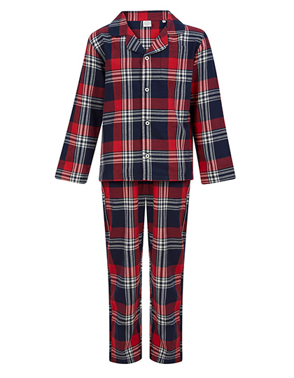 SM074 Kids´ Tartan Lounge Set 11/12 years / Red-Navy Check
