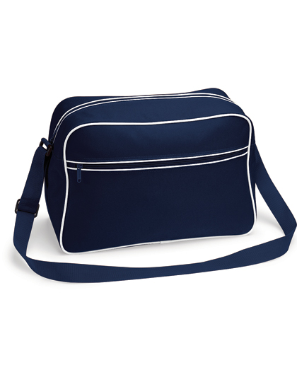 BG14 Retro Shoulder Bag 40 x 28 x 18 cm / French Navy/White