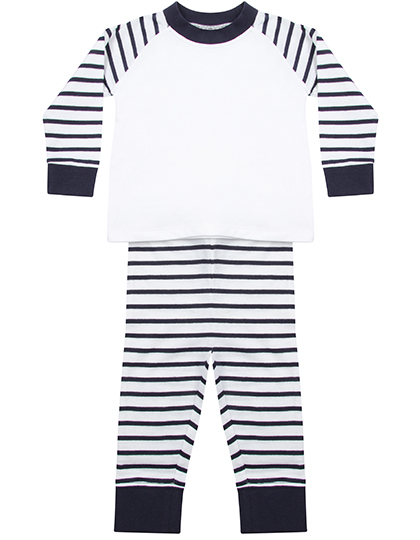 LW072 Striped Pyjamas 0/6 months / Navy Stripe/White