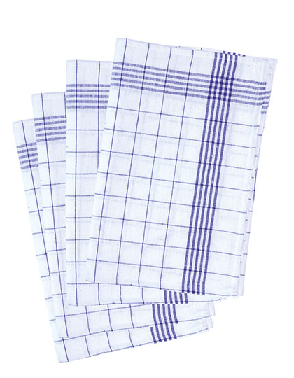 KY076 Geschirrtuch kariert (10-er Pack) 50 x 70 cm / Blue (ca. Pantone 7686C)/White