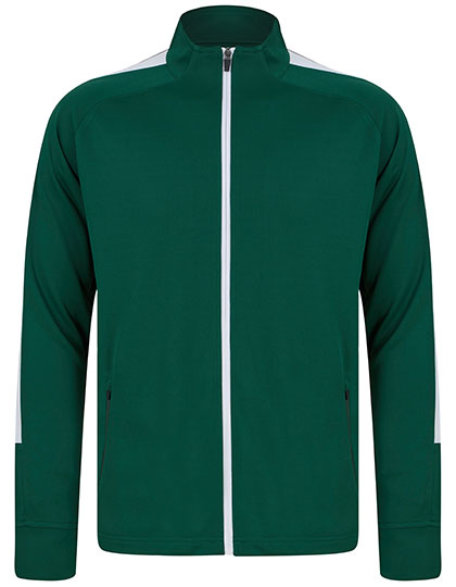FH871 Adults Knitted Tracksuit Top XXL / Bottle Green/White