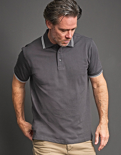 TJ1407 Men´s Luxury Stripe Stretch Polo