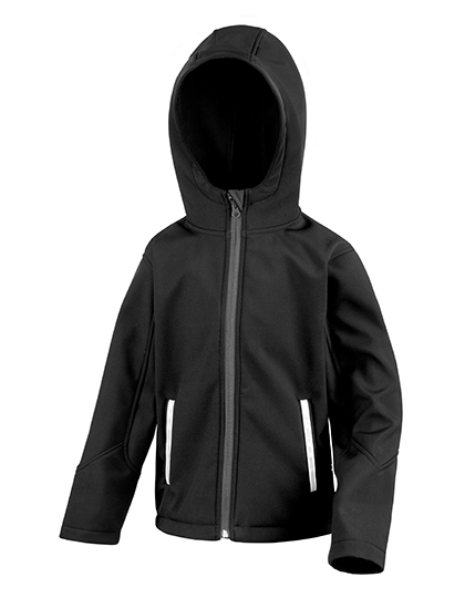 RT224J Junior TX Performance Hooded Soft Shell Jacket XS (3-4) / Black/Grey