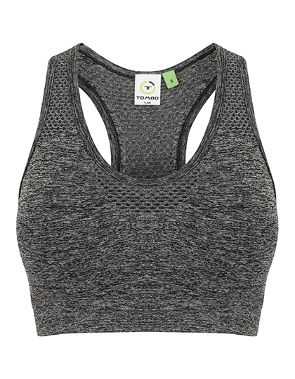 TL696 Ladies´ Seamless Crop Top L / Dark Grey Marl