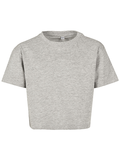 BY114 Girls Cropped Jersey Tee 110/116 / Heather Grey