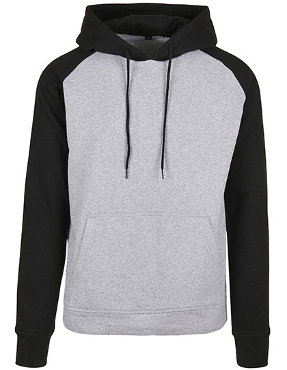 BYBB005 Basic Raglan Hoody XS / Heather Grey/Black