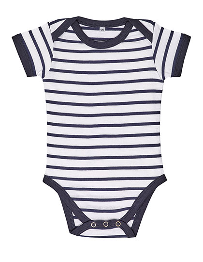 L01401 Baby Striped Bodysuit Miles 18-23 months / White/Navy