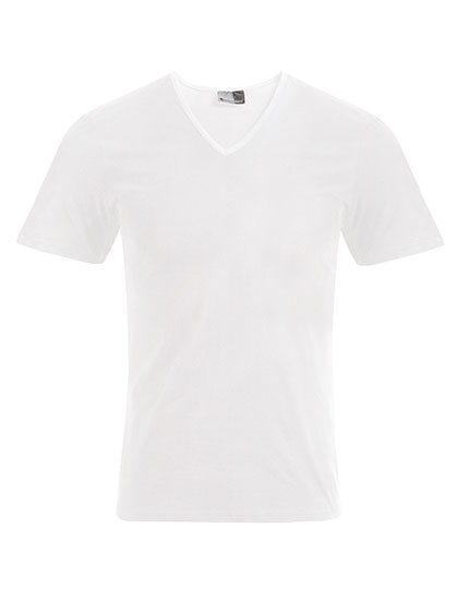 E3082 Men´s Slim Fit V-Neck-T S / White