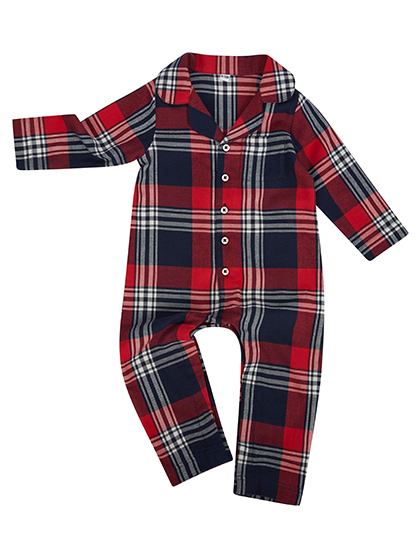 LW074 Tartan All In One 12/18 months / Red-Navy Check