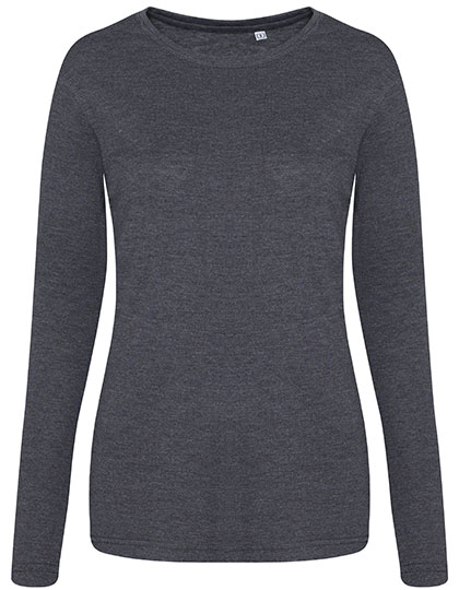 JT002F Women´s Long Sleeve Tri-Blend T XS / Heather Charcoal